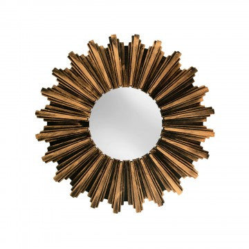 Antiqued Bronze Sunburst Wall Mirror