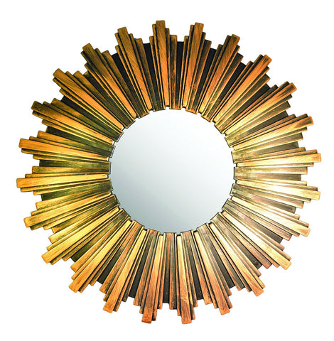 Antiqued Bronze Sunburst Wall Mirror