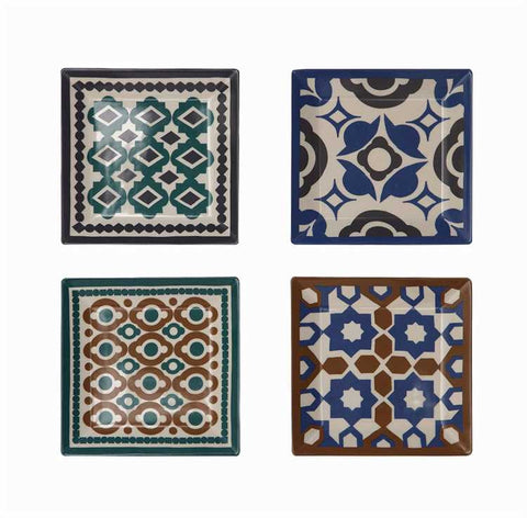 Azulejo Stoneware Plates, Set of 4