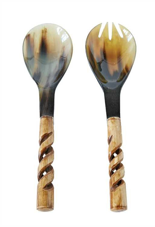 Serengeti Bone & Horn Salad Servers, Set of 2