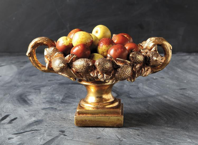 Camelot Pedestal Fruit Bowl Decorative Centerpiece, Gold