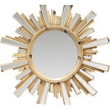 Cream Sunburst Mirror with Inlaid Rays
