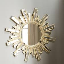 Cream Sunburst Mirror with Inlaid Rays