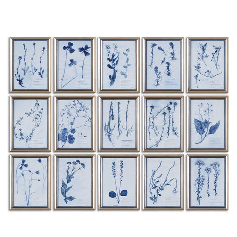 Symphony in Blue, Wall Art, Set of 5