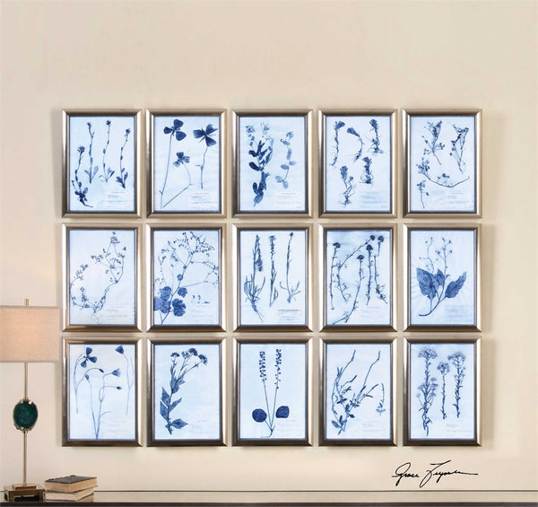 Symphony in Blue, Wall Art, Set of 5