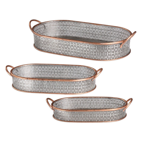 Fabiana Antiqued Silver Trays