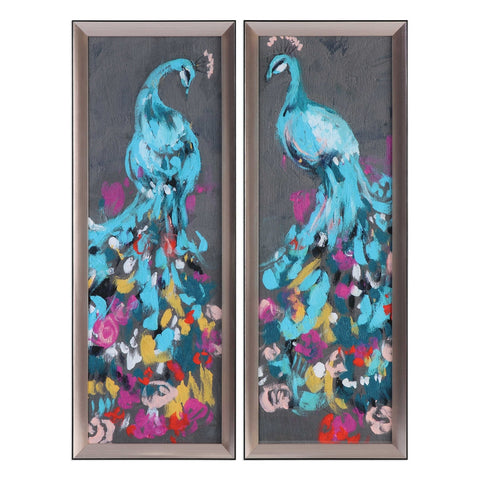 The Glorious Peacock, Wall Prints, Set of 2