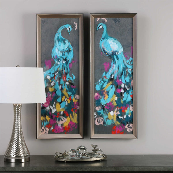 The Glorious Peacock, Wall Prints, Set of 2