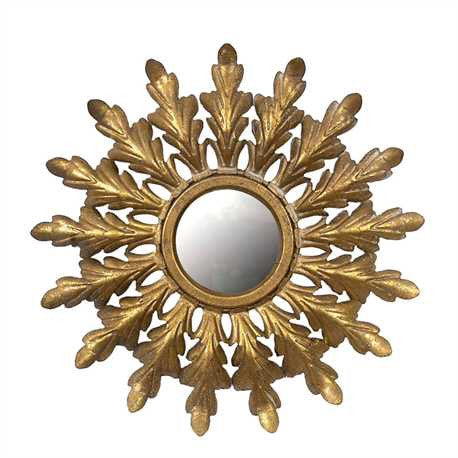 Framed Starburst Mirror in Gold Finish