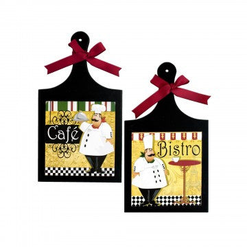 French Chef Wall Plaque Set
