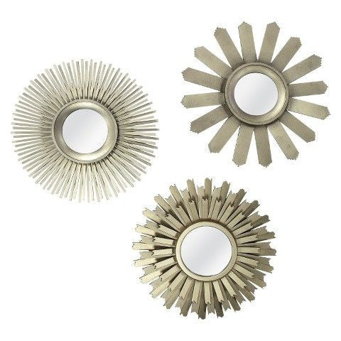 Trinity Gold Sunburst Wall Mirror Set