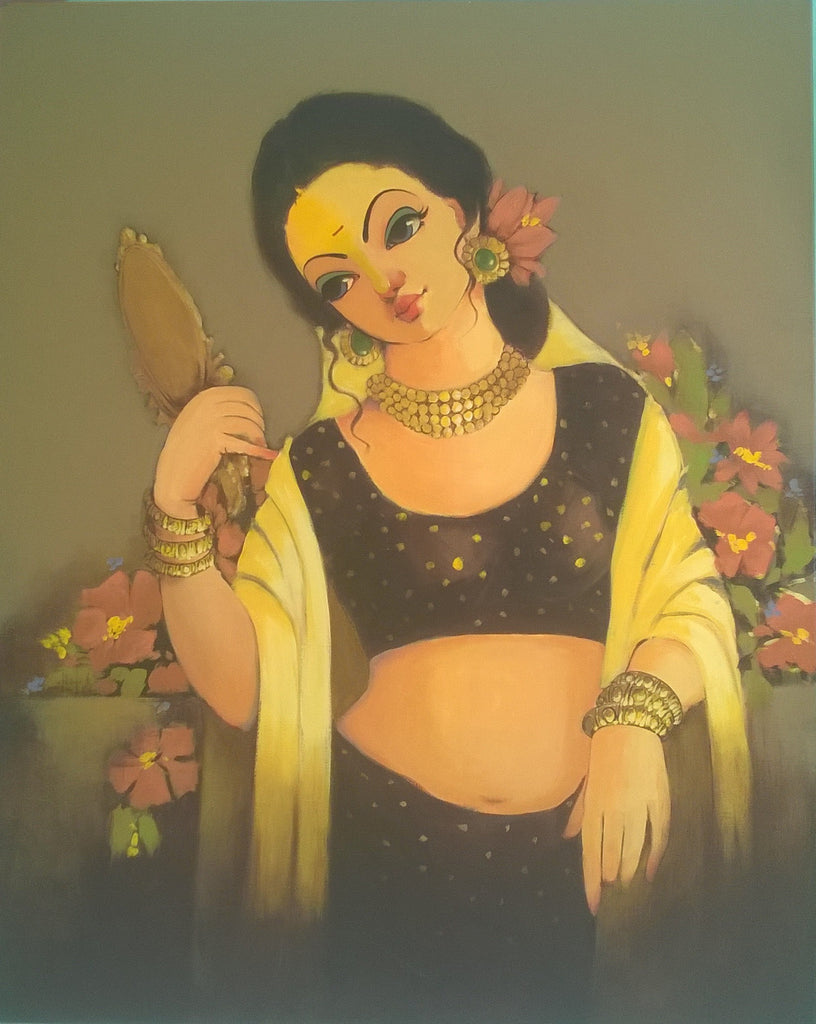 LADY WITH MIRROR, RENUKA FULSOUNDAR